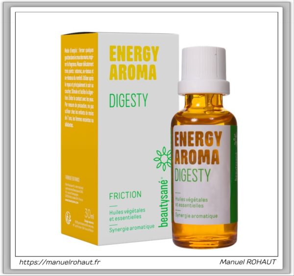 Energy aroma beautysane synergie aromatique à base d'huiles essentielles d'origine végétale digesty