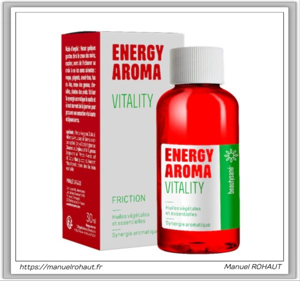 Energy aroma beautysane synergie aromatique à base d'huiles essentielles d'origine végétale vitality