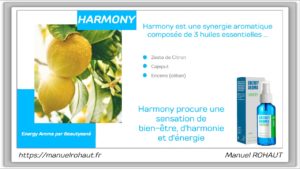 Energy aroma beautysane synergie aromatique à base d'huiles essentielles d'origine végétale - Fiche Harmony