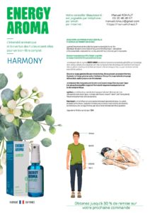 Fiche technique Energy Aroma, synergie aromatique à base d'huiles essentielles d'origine végétale Beautysane® Harmony (jpg)