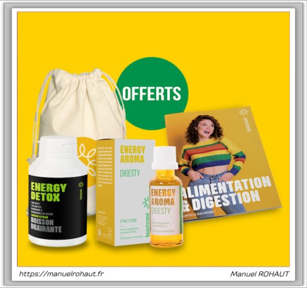 Energy Aroma Beautybag par Beautysane - Pochette de synergie aromatique aux huiles essentielles d'origine végétale Digesty
