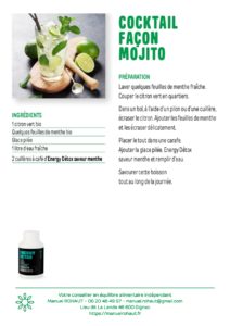 Guide programme détox - boissons drainantes & rafraichissantes avec Energy detox par Beautysané© - recette mojito