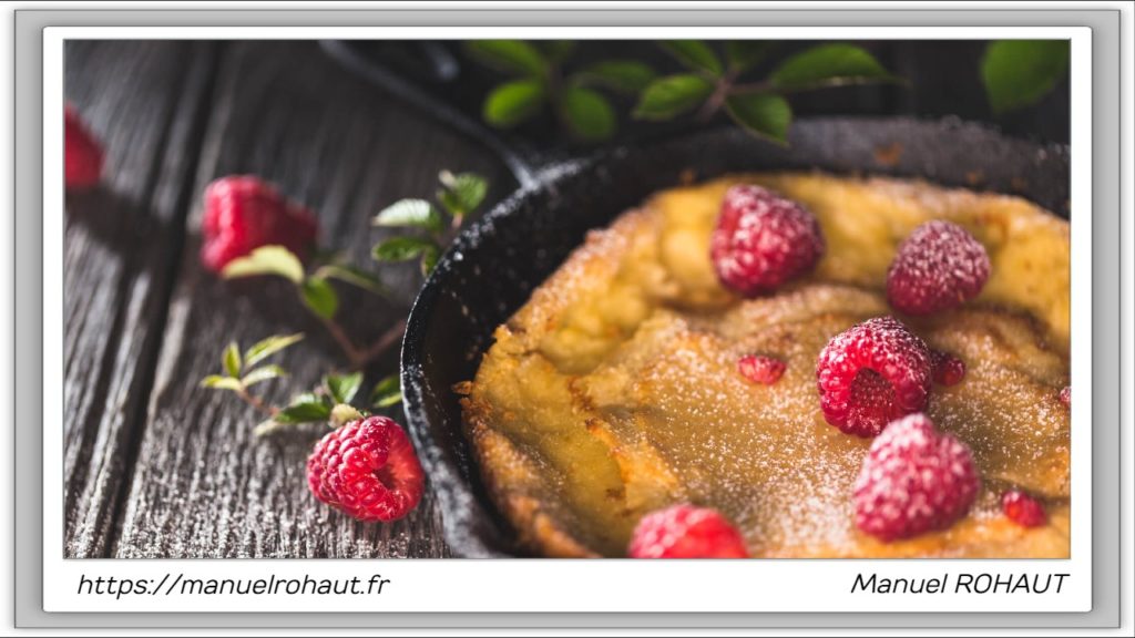 Recette healthy, saine, rapide et gourmande Beautysané© : dutch baby pancake framboise