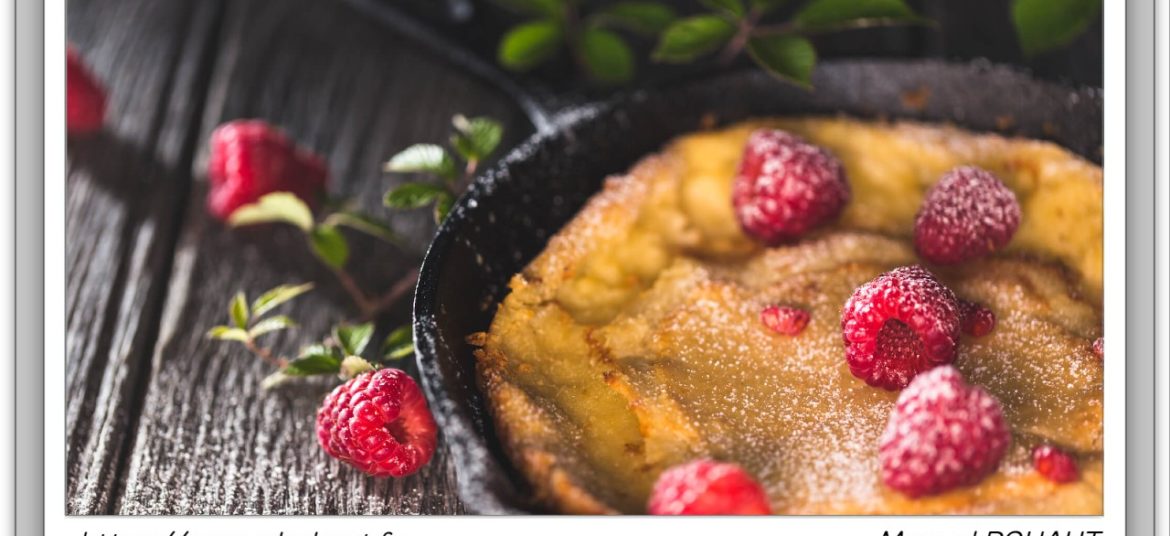 Recette healthy, saine, rapide et gourmande Beautysané© : dutch baby pancake framboise