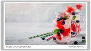 Recette healthy, saine, rapide et gourmande Beautysané© : cocktail pastèque