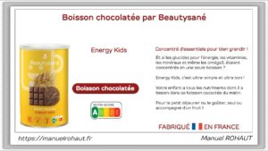 Boisson chocolatée - Beautysané Energy Kids - Nutriscore A