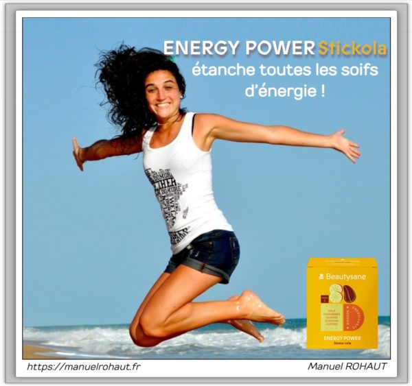 Boisson énergisante - Energy Power Stickola - fabriquée en France - étanche toutes les soifs d'énergie - Illustration
