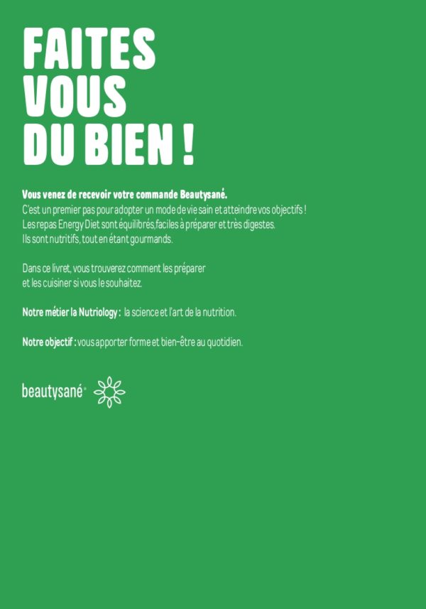 Beautysané - Livret découverte de la gamme Energy Diet - shop light introduction